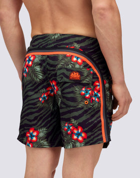 TRAJE DE BAÑO REPREVE® CON ESTAMPADO JUNGLE HIBI PARA HOMBRE